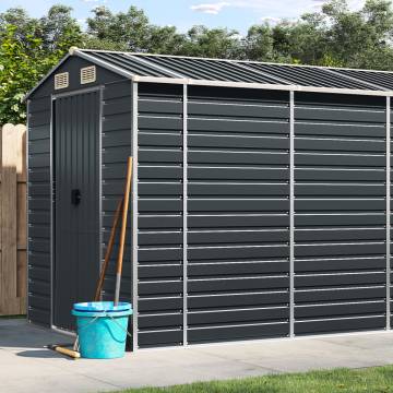 Garden Shed Anthracite 191x470 cm - Galvanised Steel Storage