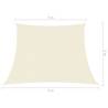 Sunshade Sail 160 g/m² Cream 3x4 m - HDPE Outdoor Shelter