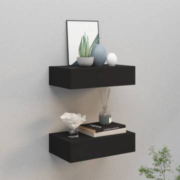 Wall-mounted Drawer Shelves - Elegant Black Storage Solution