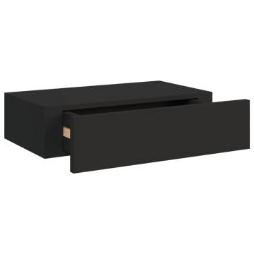 Wall-mounted Drawer Shelves - Elegant Black Storage Solution