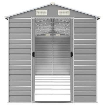 Light Grey Garden Shed - Galvanised Steel | HipoMarket