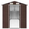 Brown Galvanised Steel Garden Shed - 191x980x198 cm