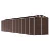 Brown Galvanised Steel Garden Shed - 191x980x198 cm