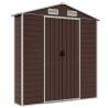 Brown Galvanised Steel Garden Shed - 191x980x198 cm