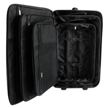 Five Piece Travel Luggage Set - Black | Hipomarket UK