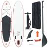 Stand Up Paddle Board Set SUP Surfboard Inflatable Red and White Colour red Size 360 x 81 x 10 cm 