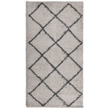 Shaggy Rug High Pile Beige & Anthracite 60x110 cm | Hipomarket