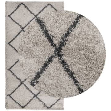 Shaggy Rug High Pile Beige & Anthracite 60x110 cm | Hipomarket