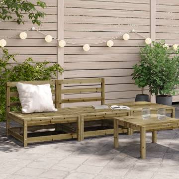 Garden Sofa Armless with Footstool - Pine Wood | HipoMarket