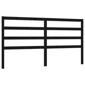 Stylish Black Bed Headboard - Solid Pine 206x4x100 cm