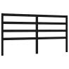 Stylish Black Bed Headboard - Solid Pine 206x4x100 cm