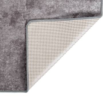 Washable Grey Rug 80x300 cm | Anti-Slip & Stylish