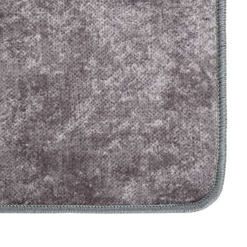 Washable Grey Rug 80x300 cm | Anti-Slip & Stylish