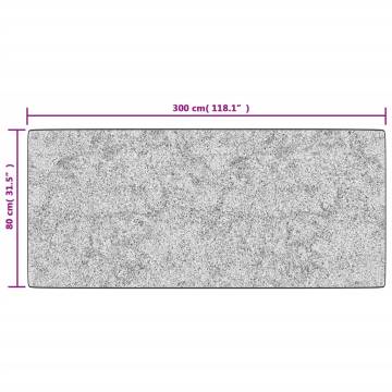 Washable Grey Rug 80x300 cm | Anti-Slip & Stylish