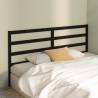 Stylish Black Bed Headboard - Solid Pine 206x4x100 cm