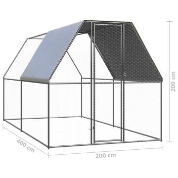 Outdoor Chicken Cage 2x4x2m Galvanised Steel | HipoMarket