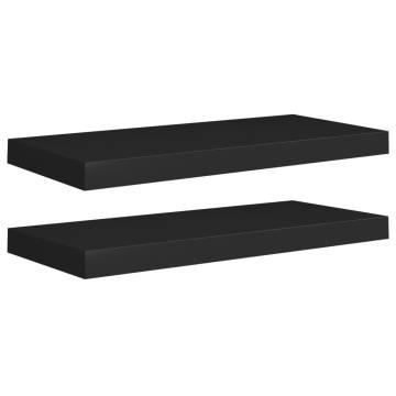 Stylish Floating Wall Shelves - 2 pcs Black | HipoMarket