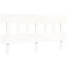 White Bed Frame with Headboard - 160x200 cm Solid Wood