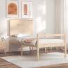 Bed Frame with Headboard Single Solid Wood Colour natural Size 90 x 190 cm 