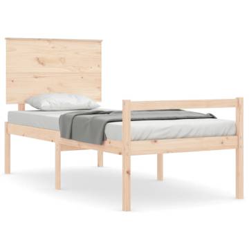 Solid Wood Single Bed Frame with Headboard | HipoMarket