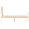 Solid Wood Single Bed Frame with Headboard | HipoMarket