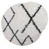 Shaggy Rug High Pile Cream & Black Ø 80 cm - Cozy Comfort