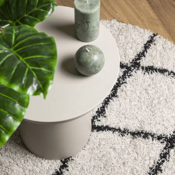 Shaggy Rug High Pile Cream & Black Ø 80 cm - Cozy Comfort