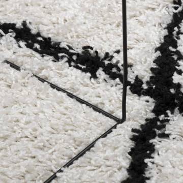 Shaggy Rug High Pile Cream & Black Ø 80 cm - Cozy Comfort