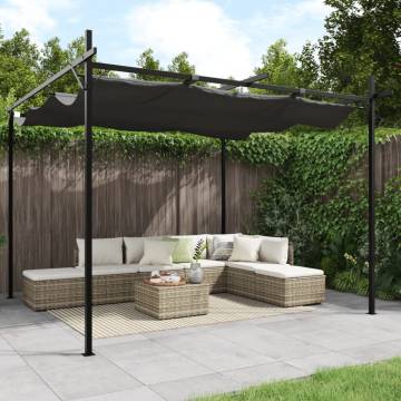 Pergola with Retractable Roof - Anthracite 295x292 cm | HipoMarket