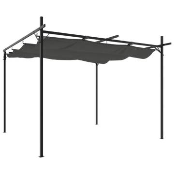 Pergola with Retractable Roof - Anthracite 295x292 cm | HipoMarket