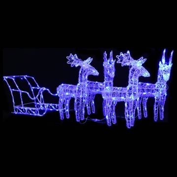 Reindeer & Sleigh Christmas Decoration - 280x28x55 cm Acrylic