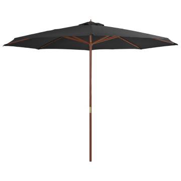 Outdoor Parasol with Wooden Pole 350 cm - UV Protection