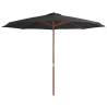 Outdoor Parasol with Wooden Pole 350 cm Anthracite Colour anthracite Quantity in Package 1 