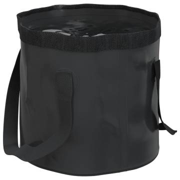 Folding Buckets 2 pcs Black 20L PVC - Space Saving Solution