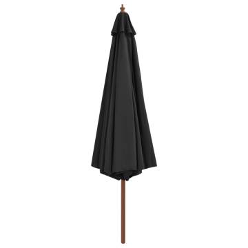 Outdoor Parasol with Wooden Pole 350 cm - UV Protection