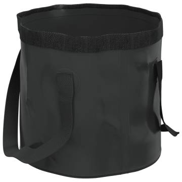 Folding Buckets 2 pcs Black 20L PVC - Space Saving Solution