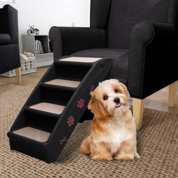 Folding Dog Stairs Black | Stylish & Safe Pet Access