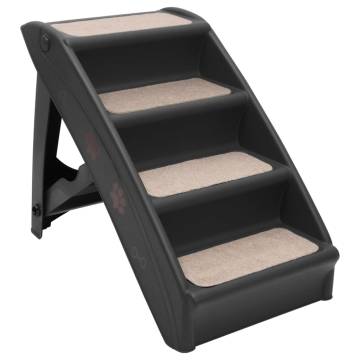 Folding Dog Stairs Black | Stylish & Safe Pet Access