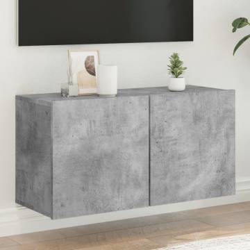 Wall-mounted TV Cabinet in Concrete Grey | HipoMarket