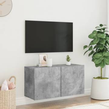 Wall-mounted TV Cabinet in Concrete Grey | HipoMarket