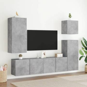 Wall-mounted TV Cabinet in Concrete Grey | HipoMarket