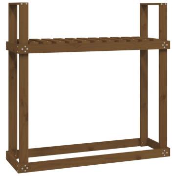 Firewood Rack Honey Brown - Solid Pine Wood Storage Solution