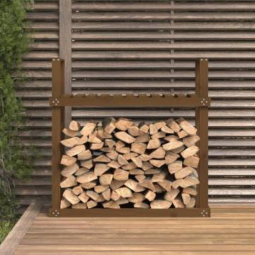 Firewood Rack Honey Brown - Solid Pine Wood Storage Solution