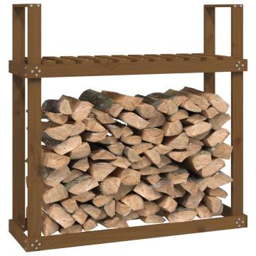 Firewood Rack Honey Brown - Solid Pine Wood Storage Solution