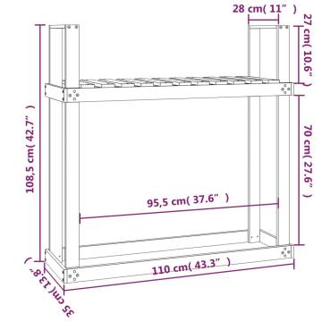 Firewood Rack Honey Brown - Solid Pine Wood Storage Solution