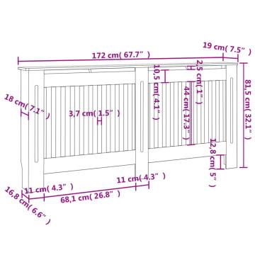 Stylish White MDF Radiator Cover - 172 cm