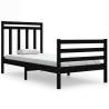 Black Solid Wood Bed Frame 90x200 cm | Classic Design