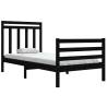 Black Solid Wood Bed Frame 90x200 cm | Classic Design