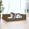 Comfortable Honey Brown Dog Bed - Solid Pine Wood 105.5x75.5 cm