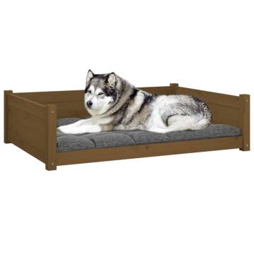 Comfortable Honey Brown Dog Bed - Solid Pine Wood 105.5x75.5 cm